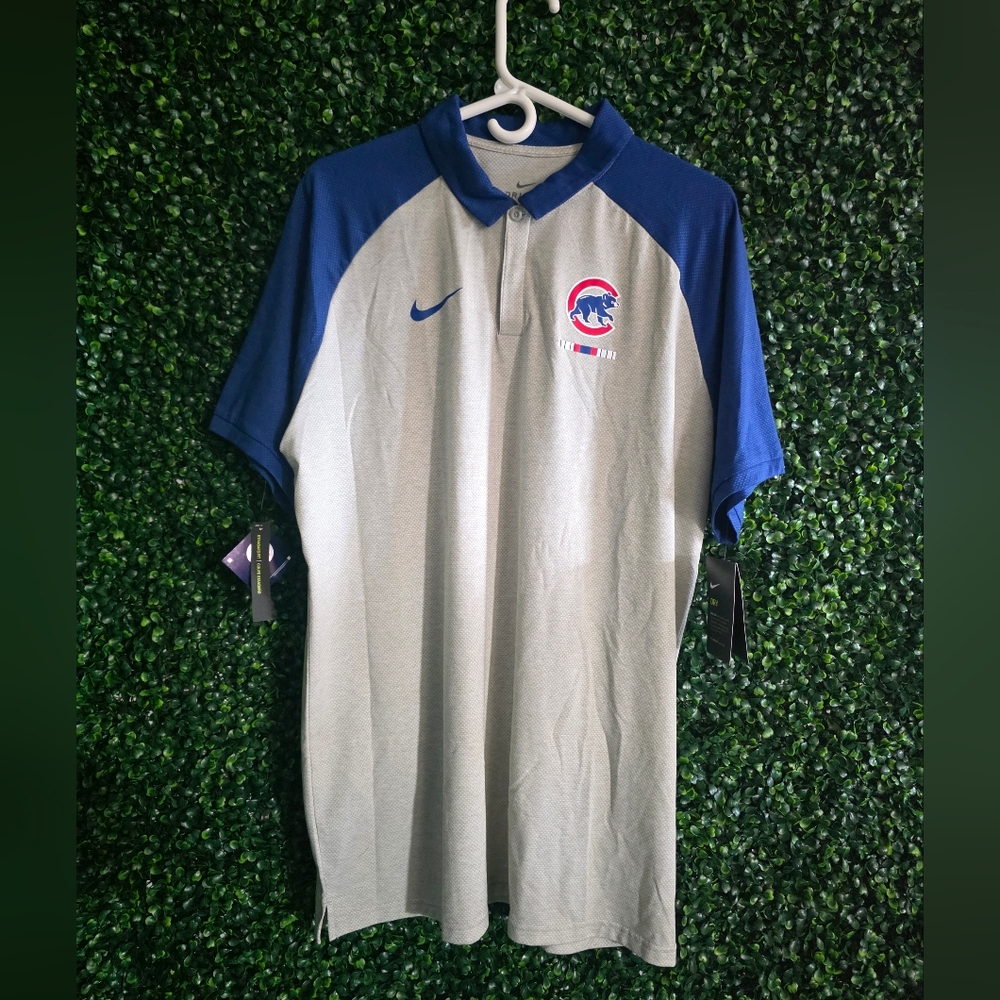 Nike Men's Blue/ Chicago Cubs Polo Shirt Size L